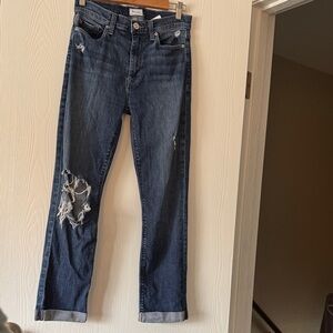 Hudson Blair High Rise Distressed Straight Crop Size 27 Excellent Condition